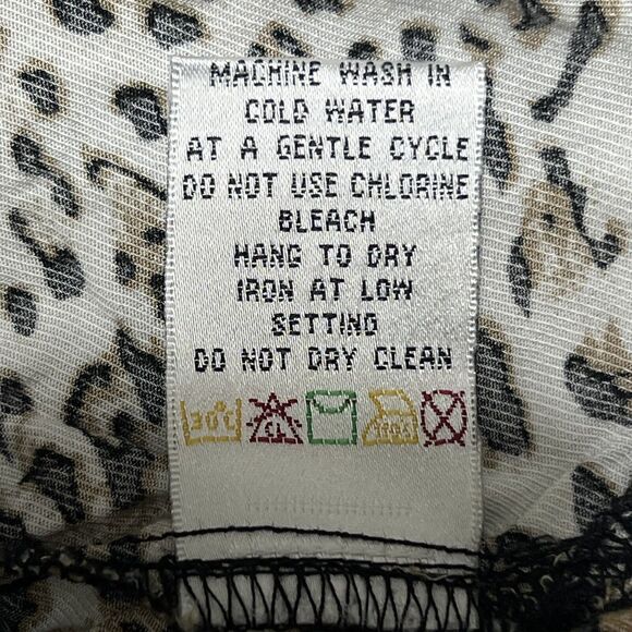 Dalia Collection Animal Print Tunic Shirt Women's XL Brown Blouse 100% Rayon - Picture 7 of 16